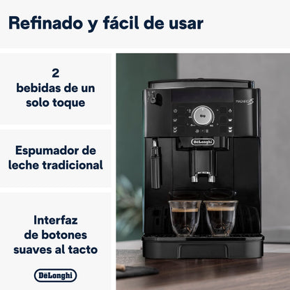 Cafetera superautomática espresso con boquilla de leche, 2 recetas one-touch, 1450W, negro