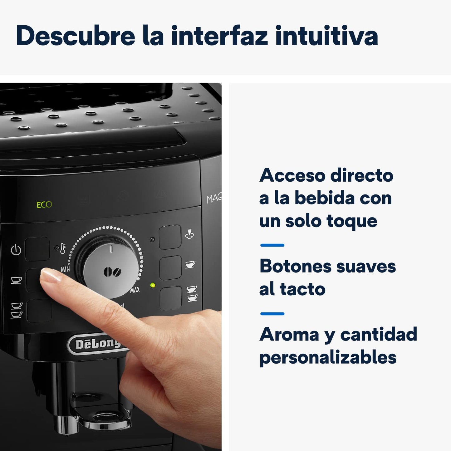 Cafetera superautomática espresso con boquilla de leche, 2 recetas one-touch, 1450W, negro